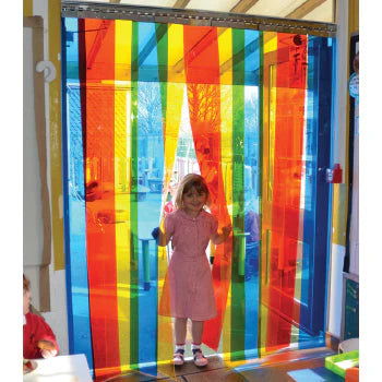 School Free Flow Rainbow PVC Strip Curtain for Nurseries & Play Groups