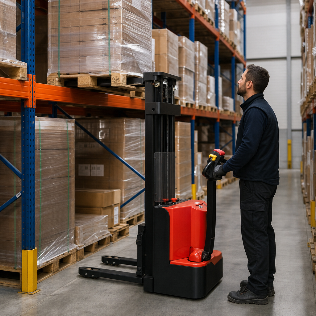 Fully Electric Straddle Pallet Stacker Truck