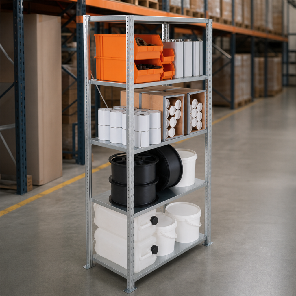Galvanised Garage Shelving 2000mm High with 5 Shelves