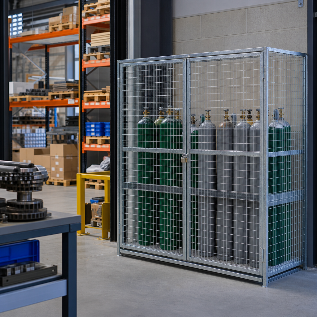 Galvanised Gas Cylinder Storage Cage for 9 to 12 Cylinders