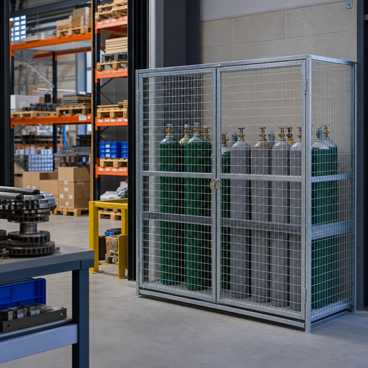 Galvanised Gas Cylinder Storage Cage for 9 to 12 Cylinders