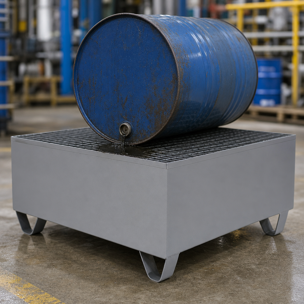Galvanised Steel Bunded Spill Basin for 1 Drum