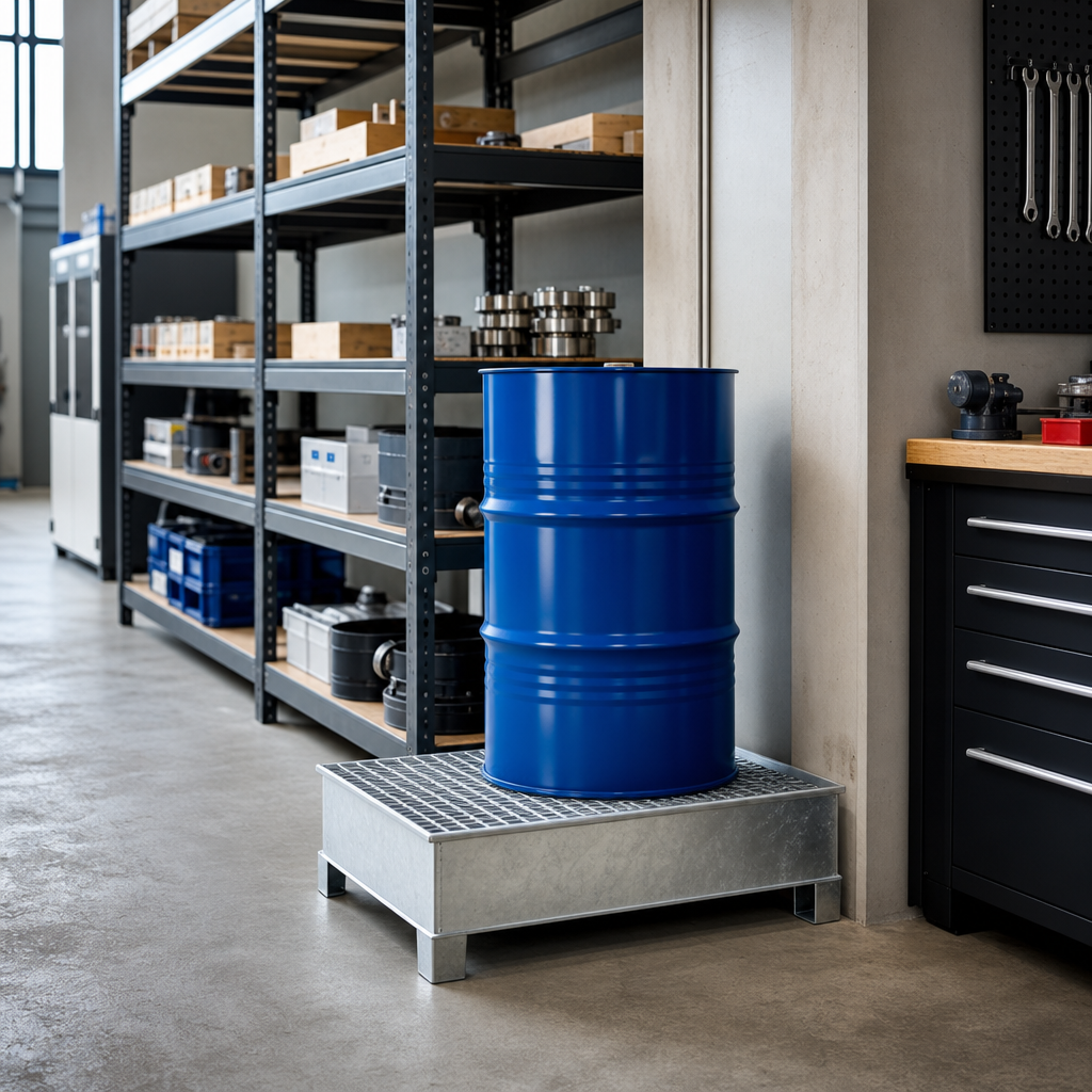 Galvanised Steel Bunded Spill Basin for 1 Drum