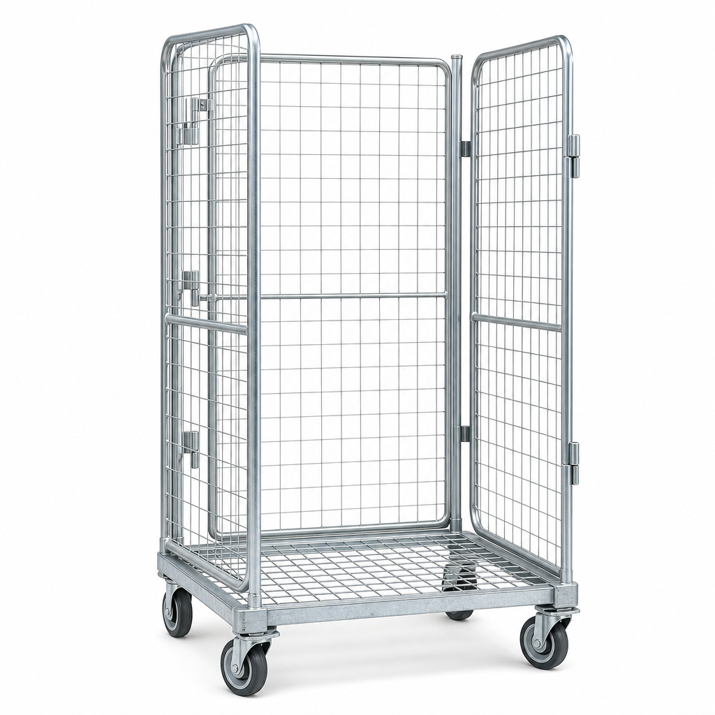 Galvanised Steel Mesh Roll Pallet Cage 400kg UDL