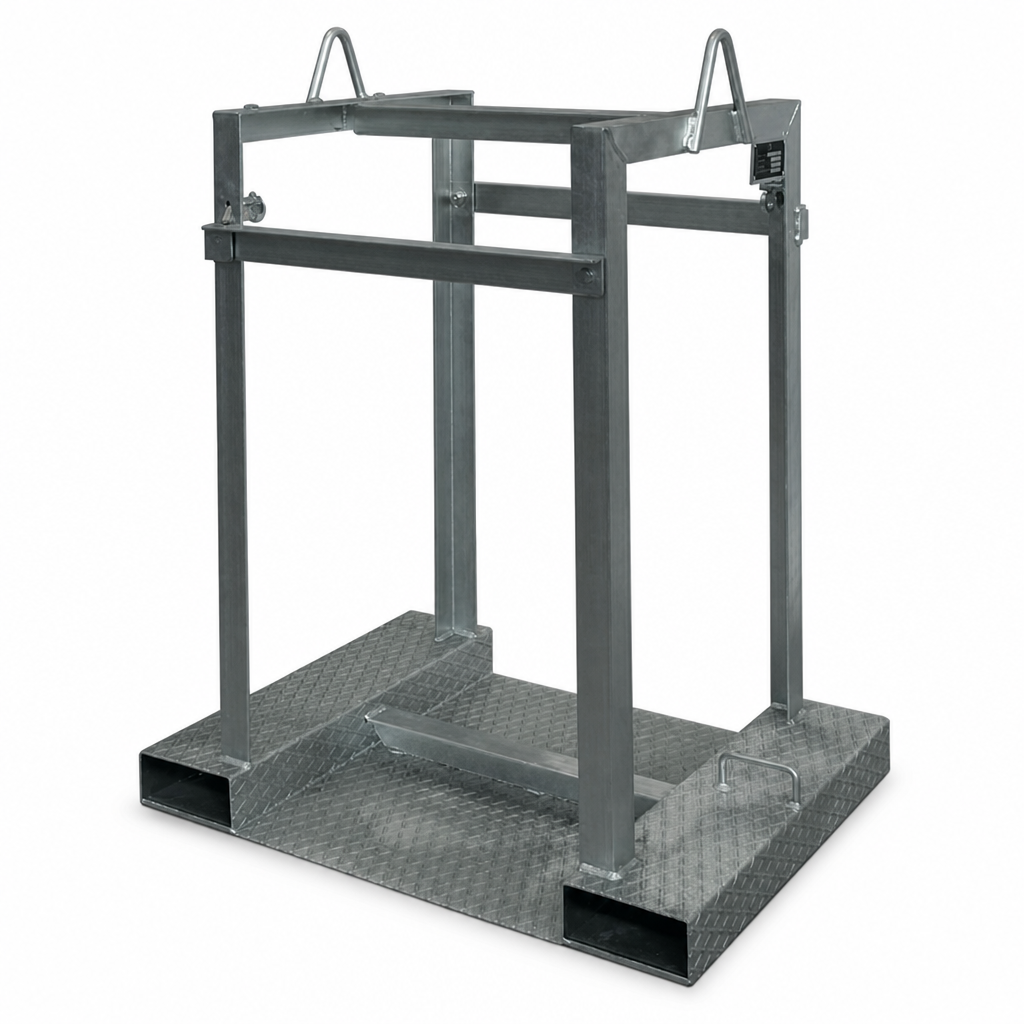 Galvanised Steel Pallet for Four Gas Cylinder Storage
