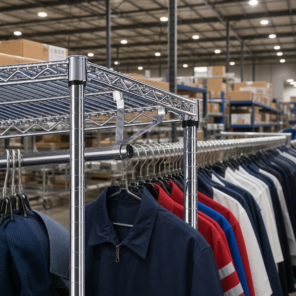 Garment Rails and Hook Sets for Wire Shelving Bays