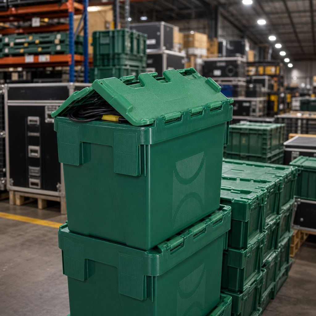 Green Heavy Duty Storage Container with Interlocking Lid
