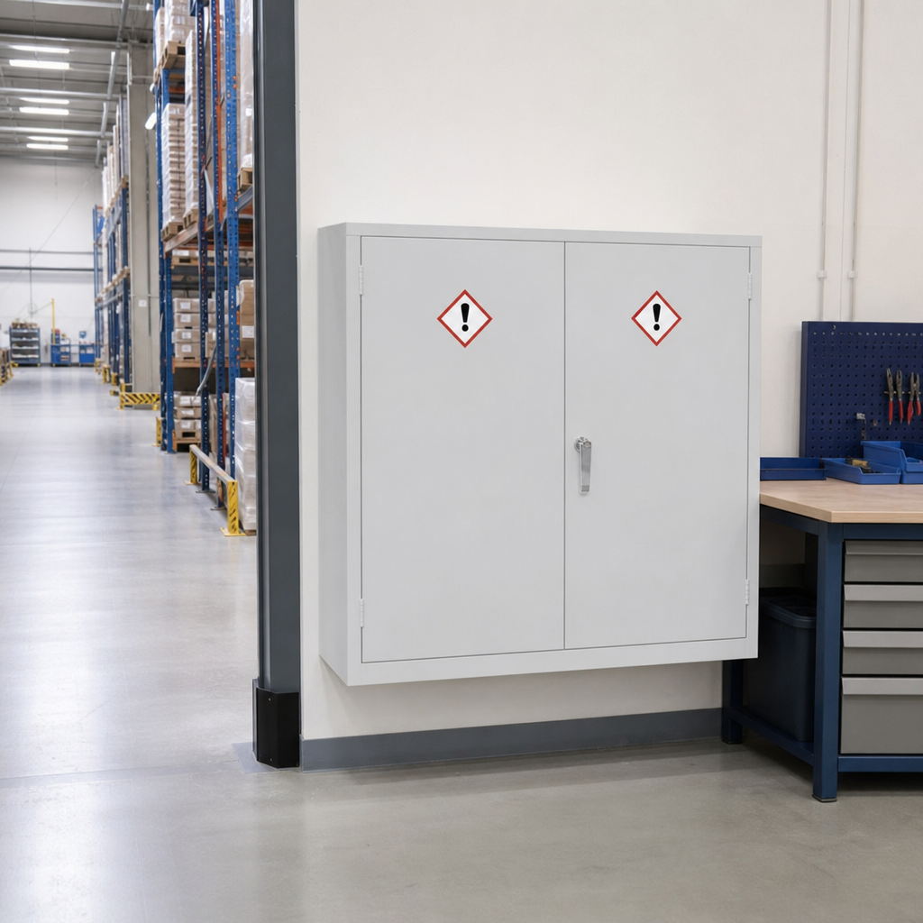 Grey COSHH Hazardous Material Cabinet 1000 x 915mm