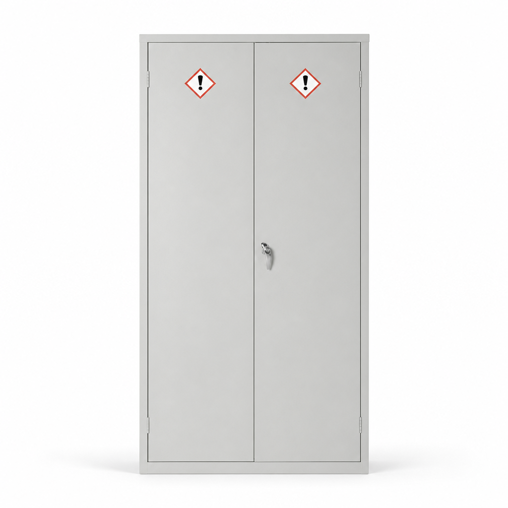 Grey COSHH Hazardous Material Storage Cabinet with 3 Shelves