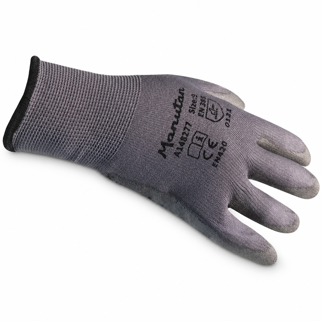 Grey PVC Micro-Dot Grip Work Gloves, Light Duty