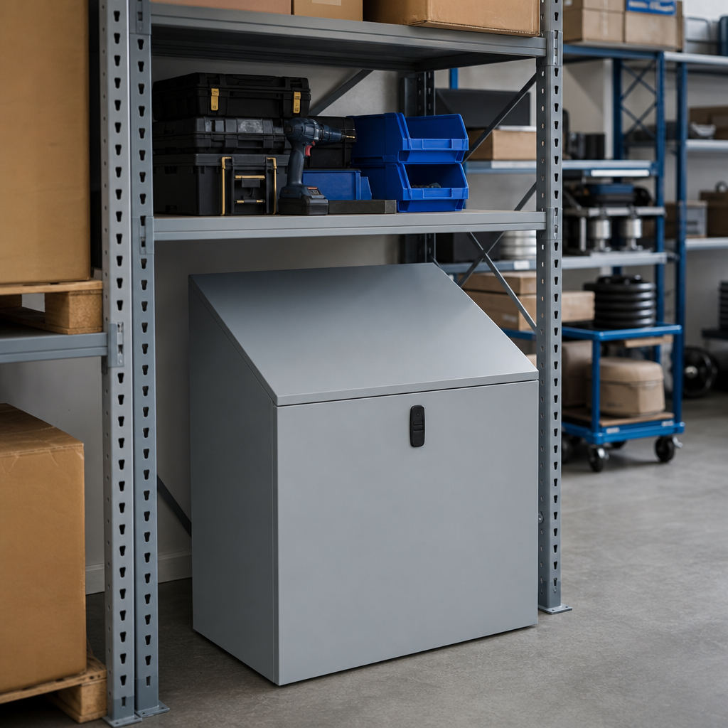 Grey Steel COSHH Cabinet Sloping Top Accessory