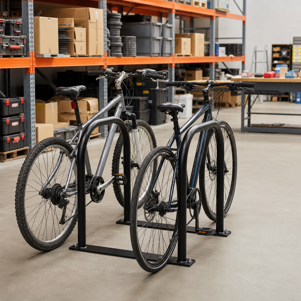 Ground Fix Hooped Bicycle Stand for Two Bikes