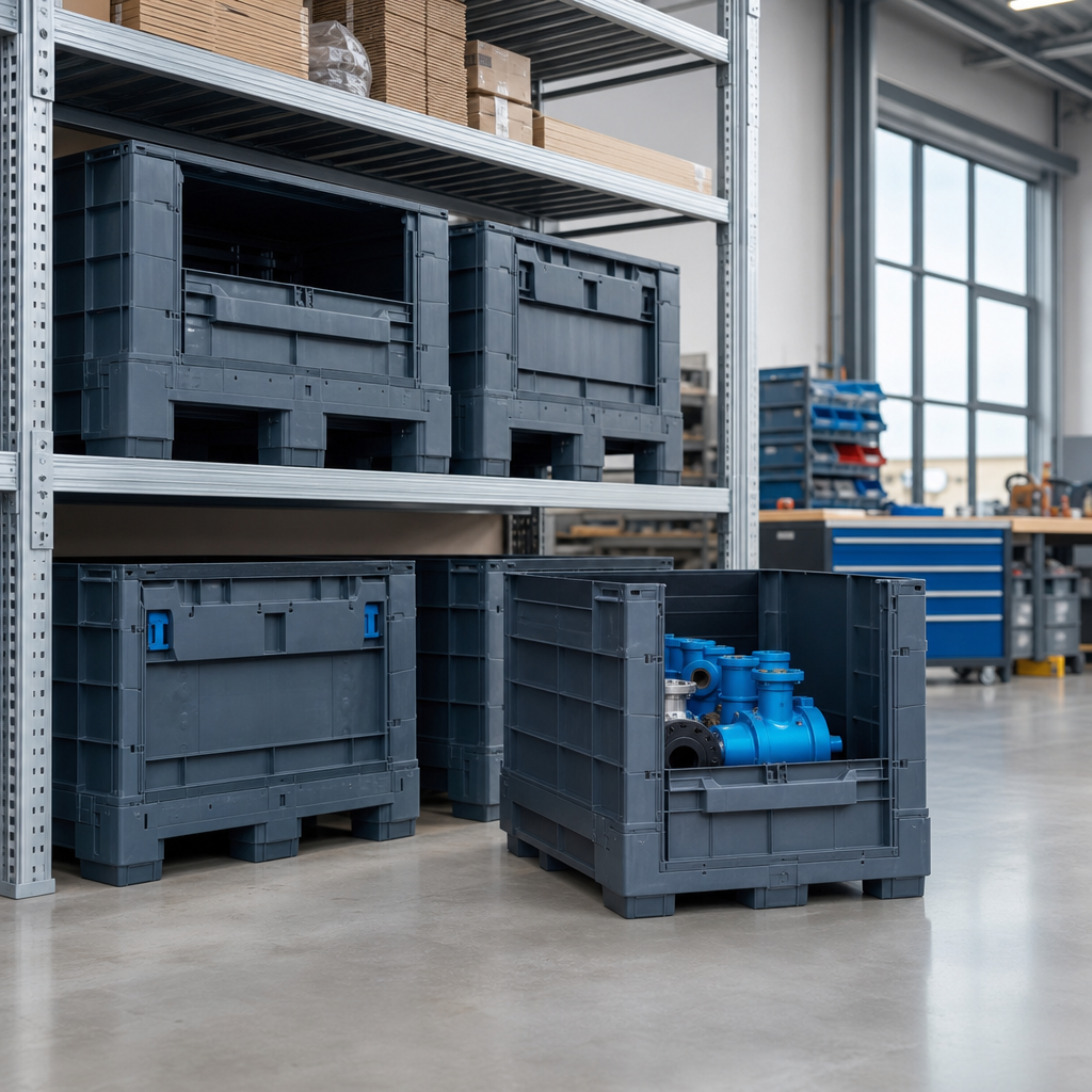 Half Drop Door Heavy Duty Plastic Pallet Boxes