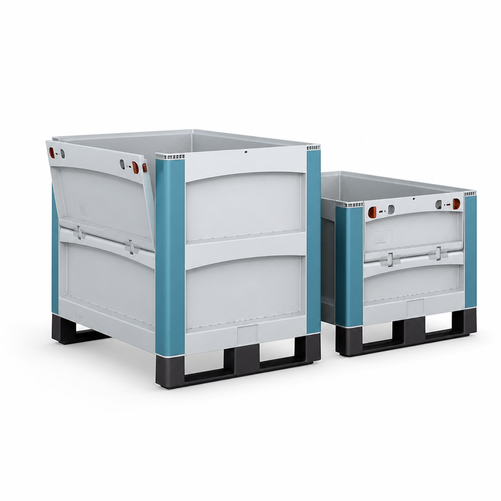 Half Drop Door Heavy Duty Plastic Pallet Boxes