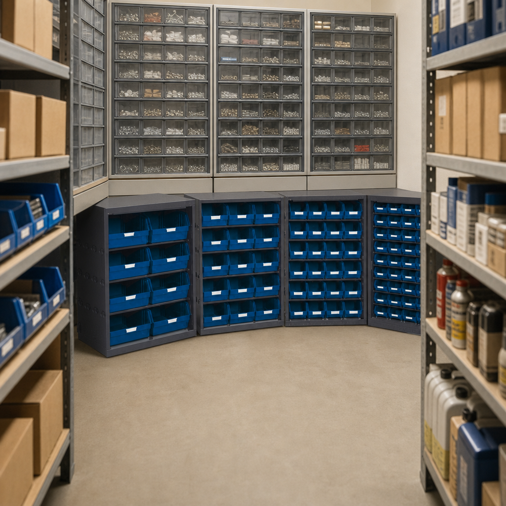 Half Height Small Parts Bin Cupboards
