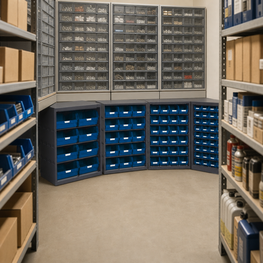 Half Height Small Parts Bin Cupboards
