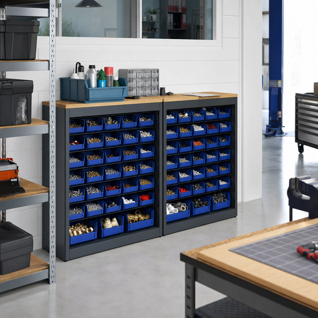 Half Height Small Parts Bin Cupboards