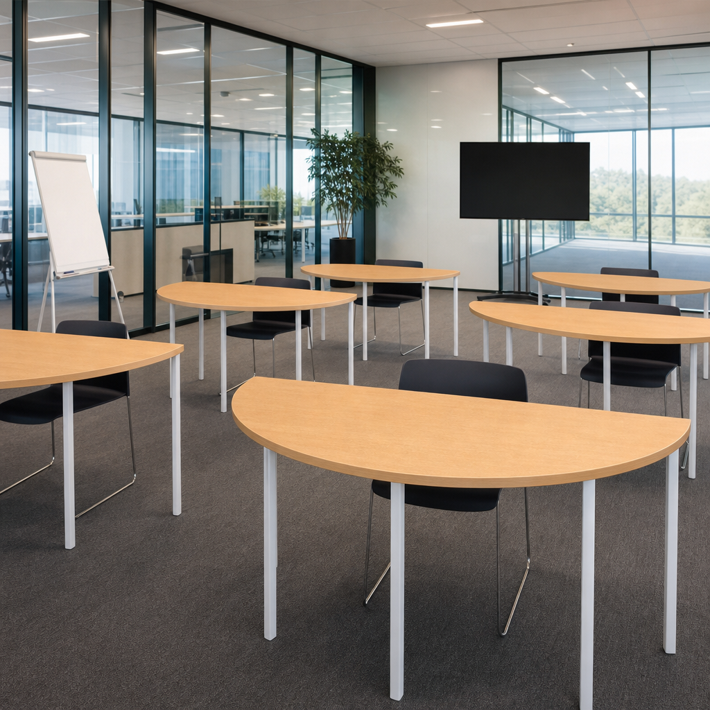 Half Moon Modular Conference Table with MFC Top