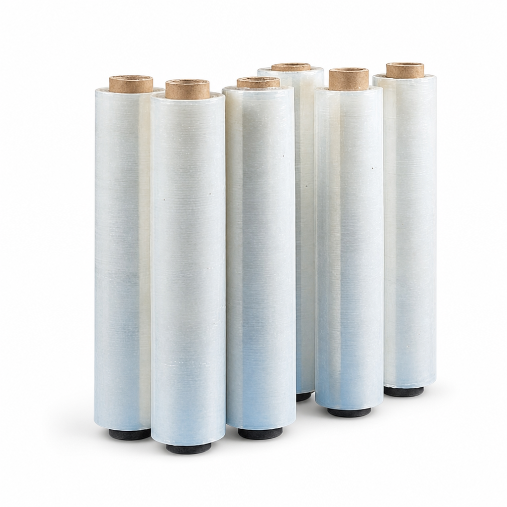 Hand Applied Clear Blown Stretch Film Wrap Rolls