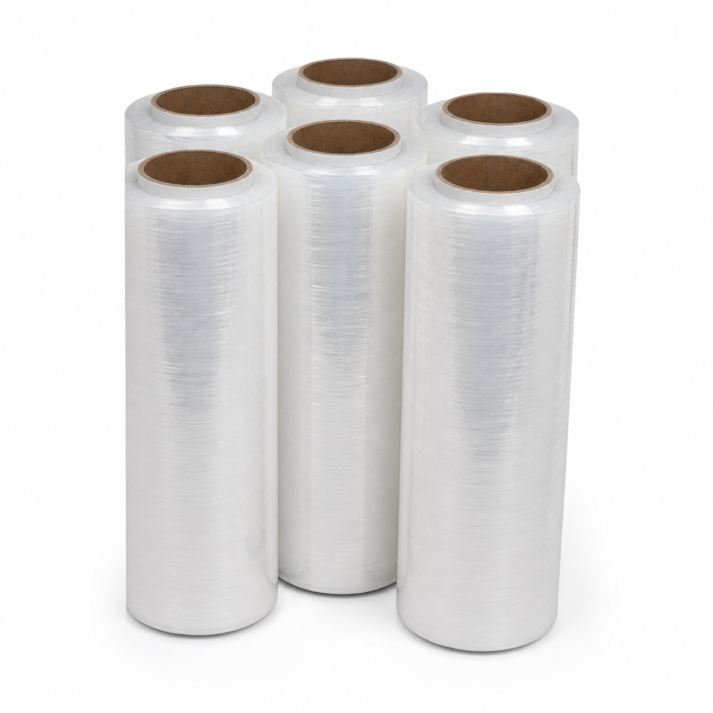 Hand Applied Stretch Film Rolls for Pallet Wrapping (Pack of 6)