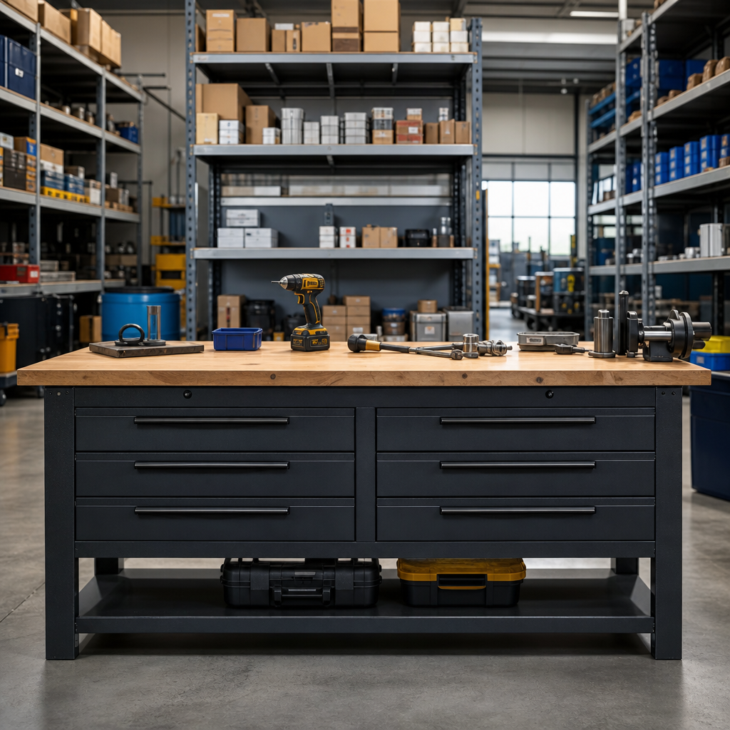 Heavy Duty 6-Drawer Industrial Workbench 840x2000x750mm