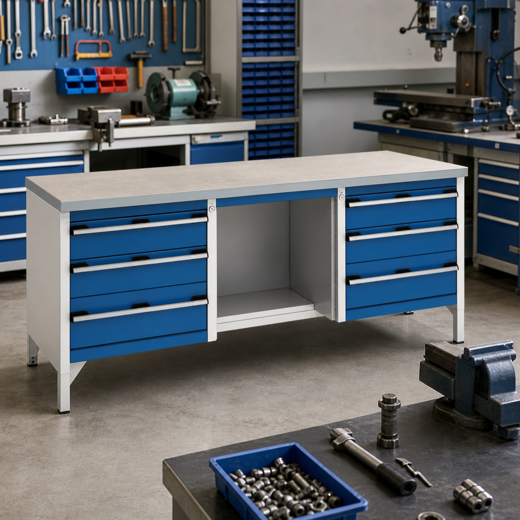 Heavy Duty 6-Drawer Industrial Workbench 840x2000x750mm