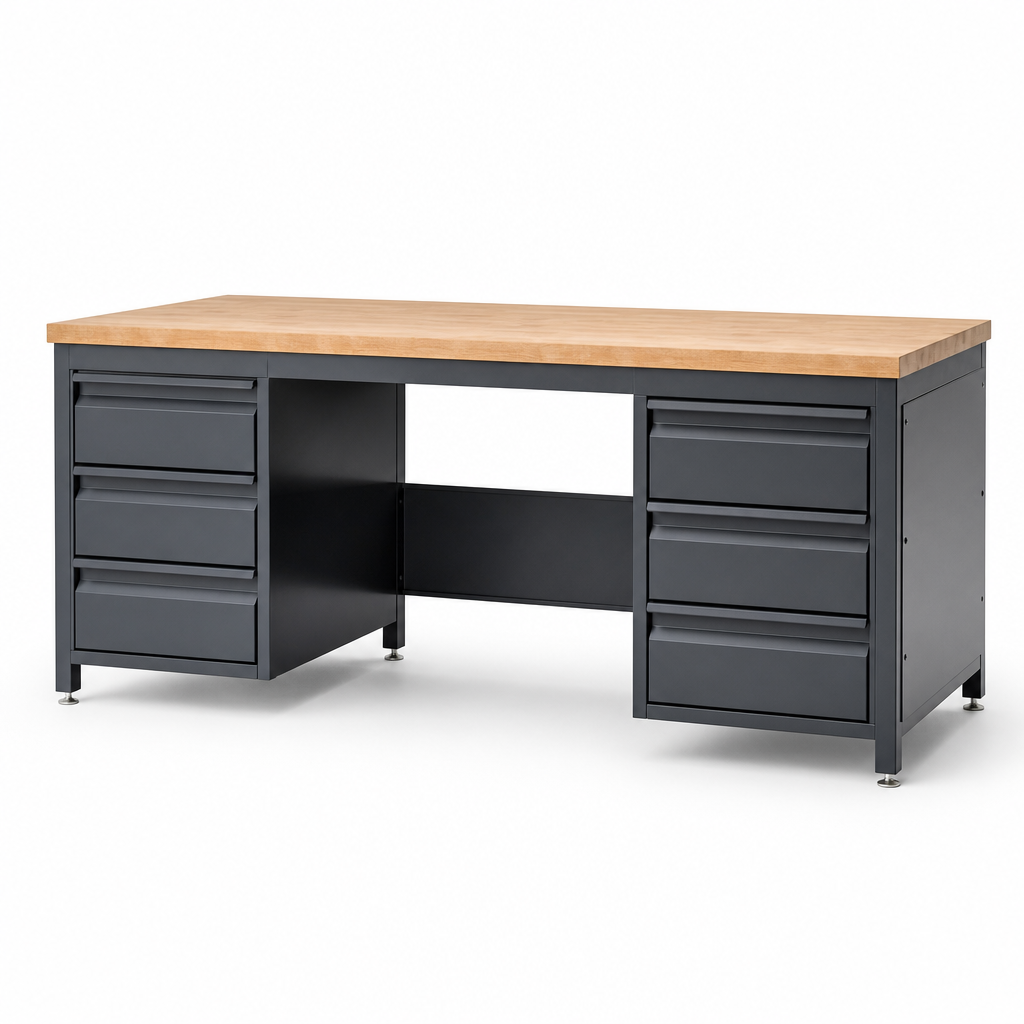 Heavy Duty 6-Drawer Industrial Workbench 840x2000x750mm