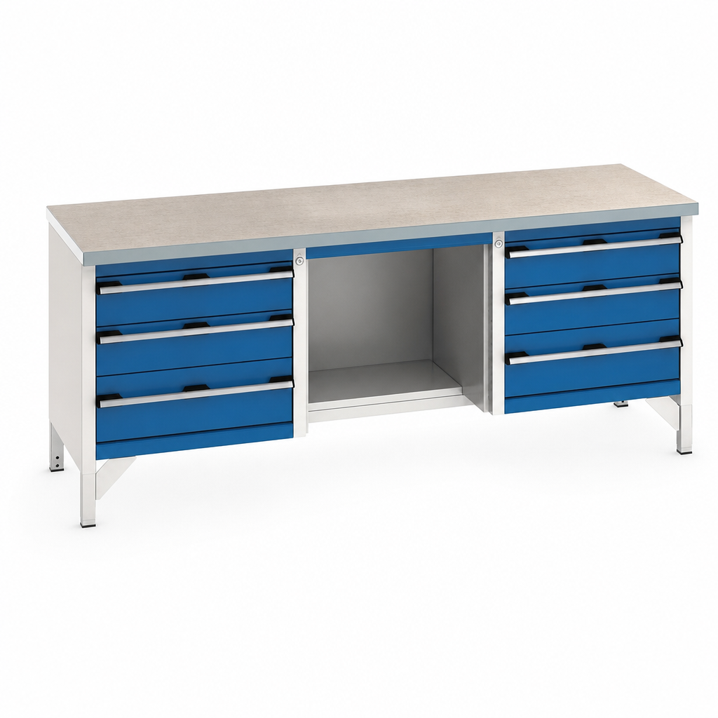 Heavy Duty 6-Drawer Industrial Workbench 840x2000x750mm