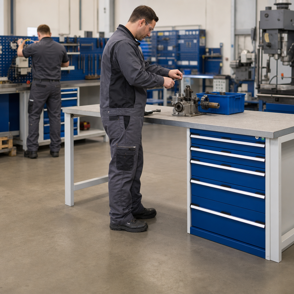 Heavy Duty 6-Drawer Lino-Topped Workbench 840x2000x900mm