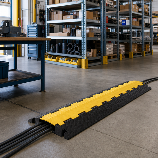 Heavy Duty Black and Yellow Outdoor Cable Protector