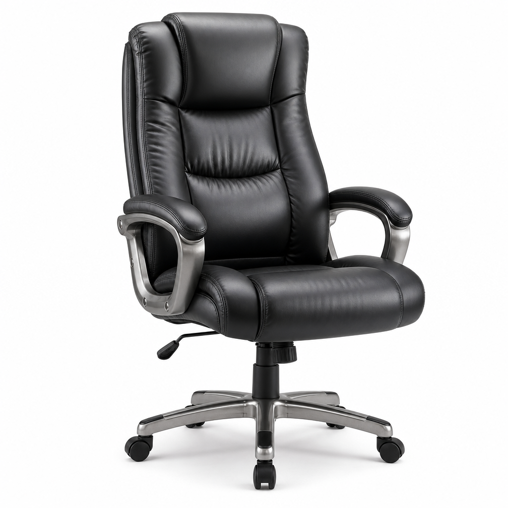 Heavy Duty Black Leather Executive Office Chair