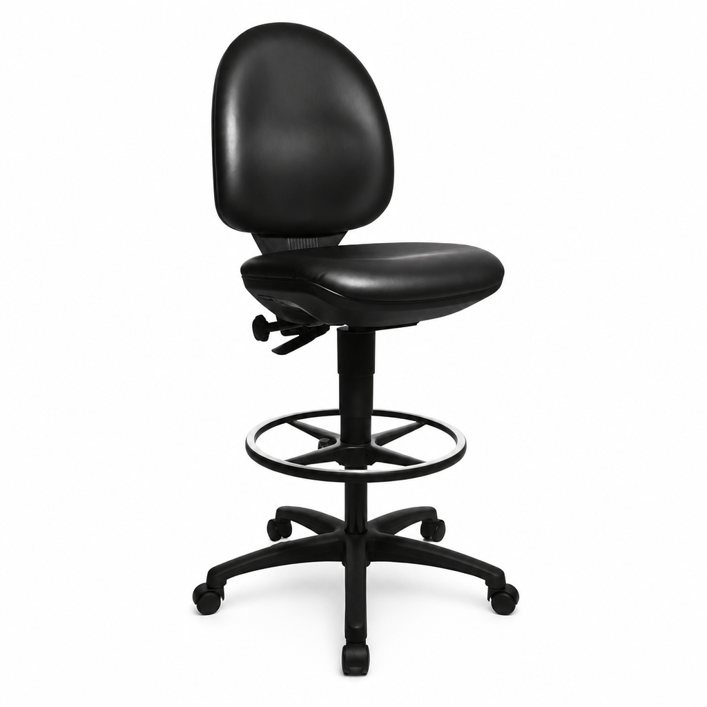 Heavy Duty Black Workshop Chair with Adjustable Height