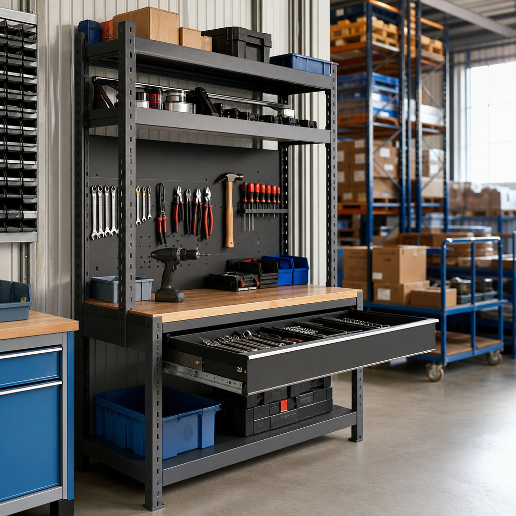 Heavy Duty Compact Workstation with Full Drawer