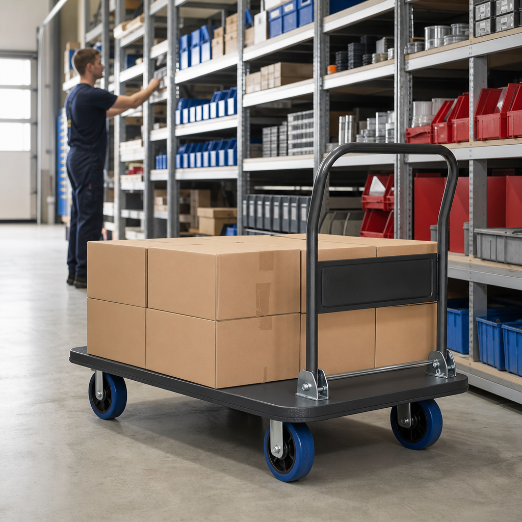 Heavy Duty Flatbed Trolley with 750kg Load Capacity