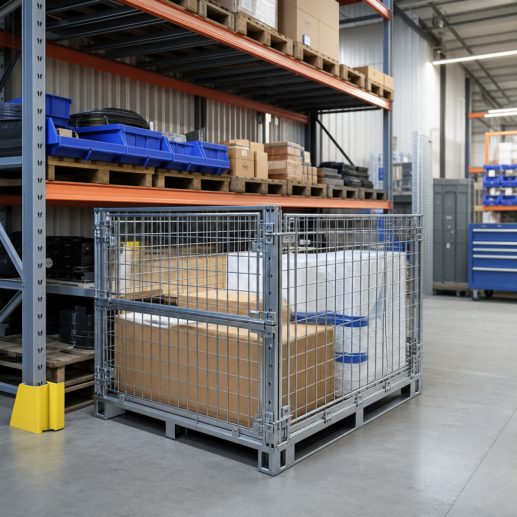 Heavy Duty Folding Wire Mesh Pallet Cage