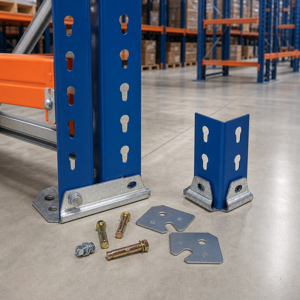 Heavy Duty Galvanised Floor Fixings for Shelving Uprights