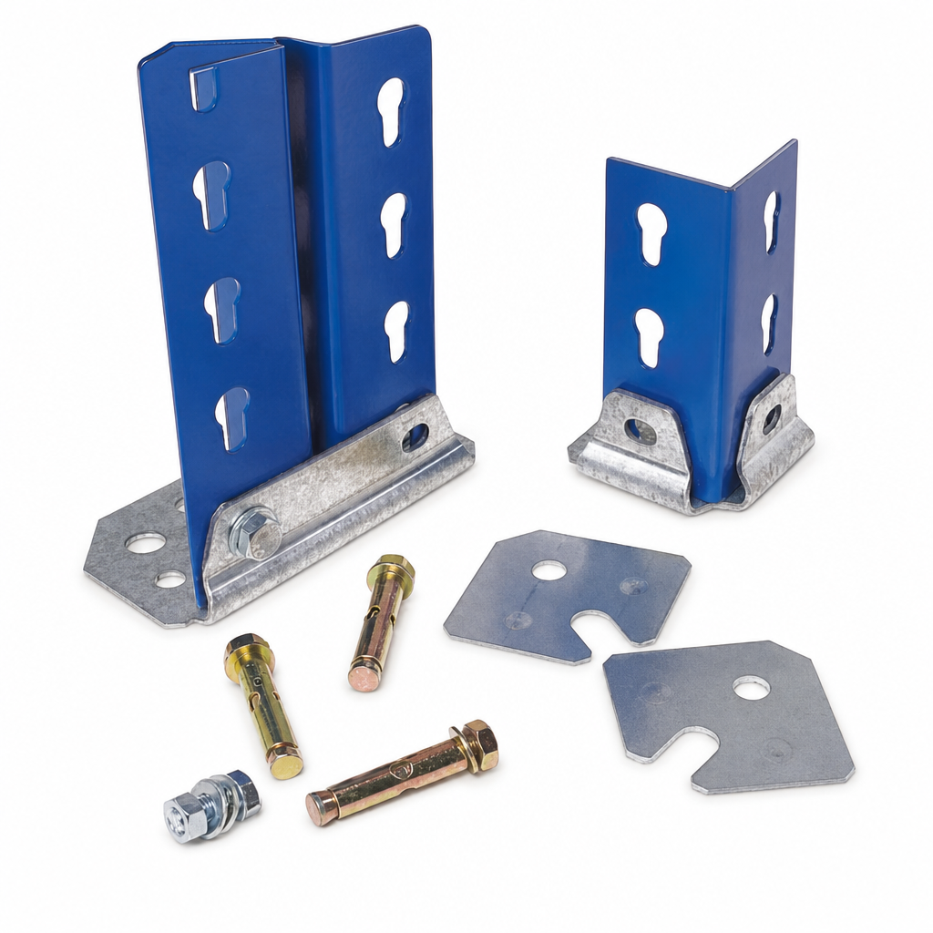 Heavy Duty Galvanised Floor Fixings for Shelving Uprights