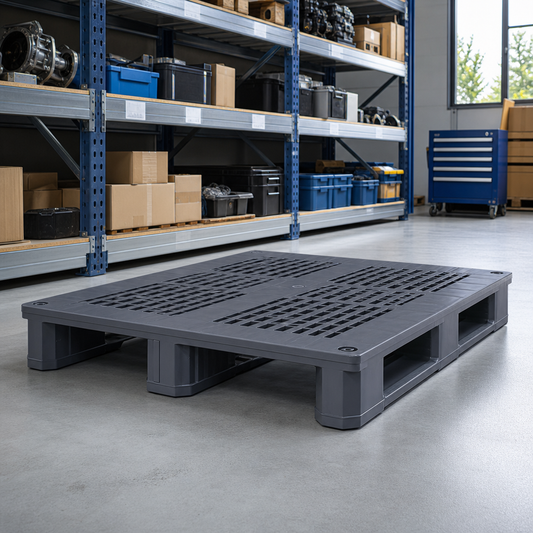 Heavy Duty Grey Plastic Pallet with 1000kg Dynamic Load Capacity