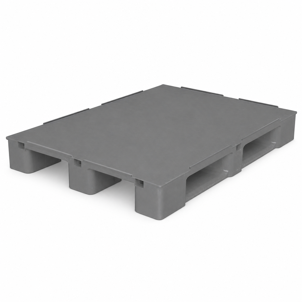 Heavy Duty Grey Plastic Pallet with 1000kg Dynamic Load Capacity