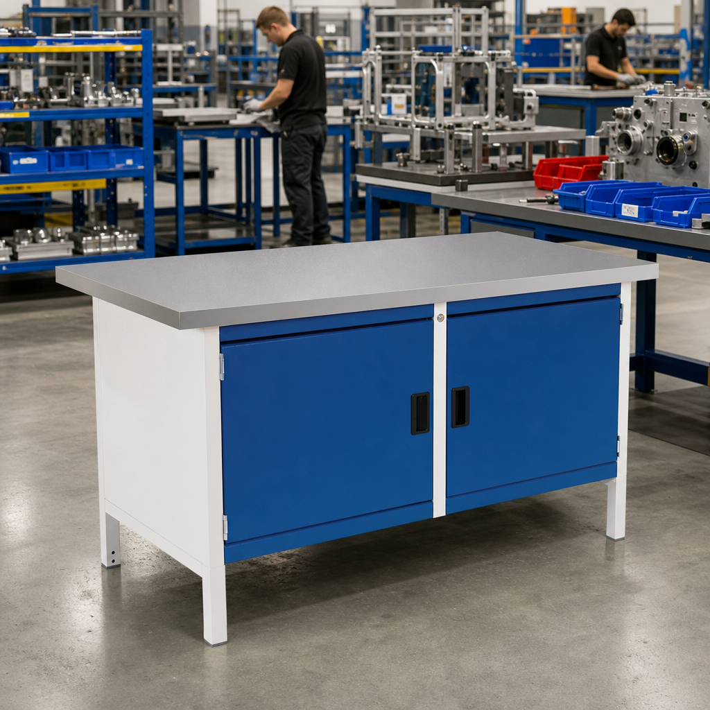 Heavy Duty Industrial Lino Topped Workbench 840x1500x750mm