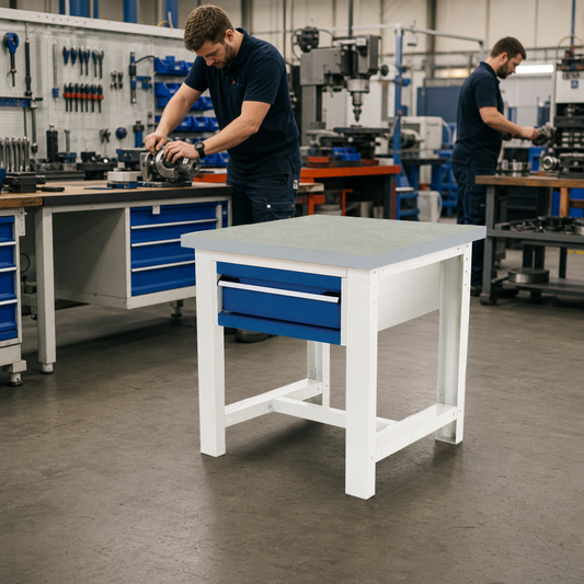 Heavy Duty Industrial Lino Topped Workstand with Drawers