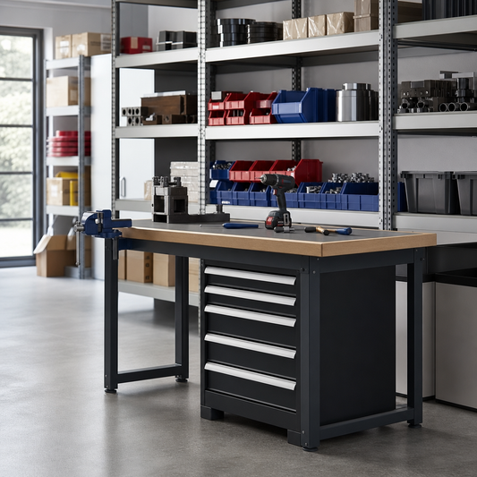 Heavy Duty Lino-Topped Workbench with Drawer Storage 840x1500x750mm