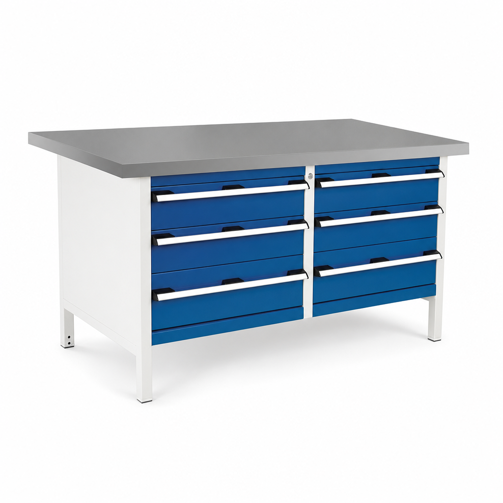 Heavy Duty Lino-Topped Workbench with Drawer Storage 840x1500x750mm