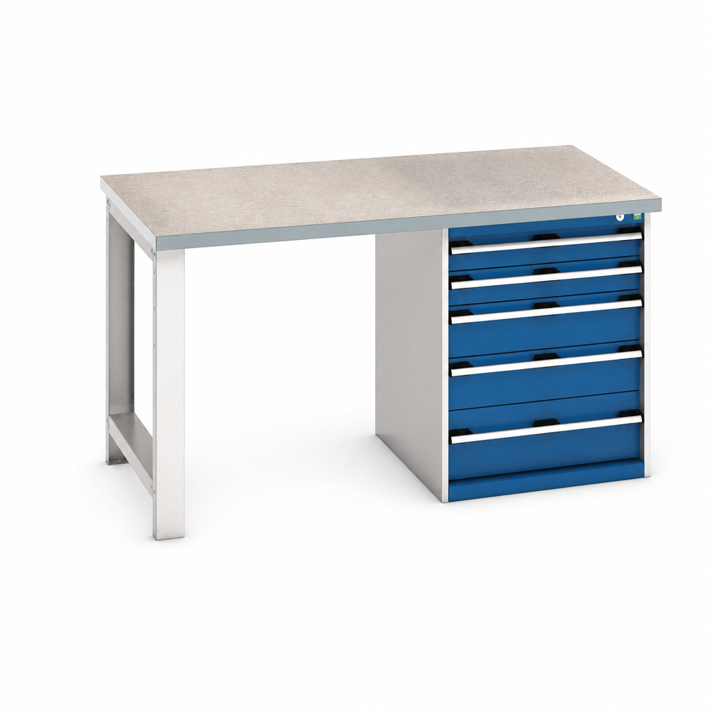 Heavy Duty Lino Topped Workbench with Drawer Storage 840x1500x900mm