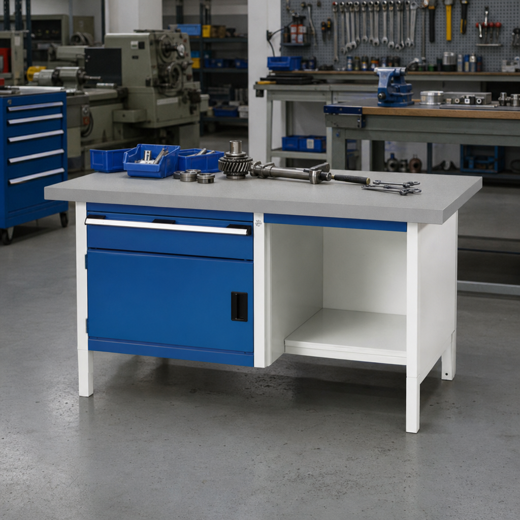 Heavy Duty Lino Workbench with Shelf and Drawer 840x1500x750mm
