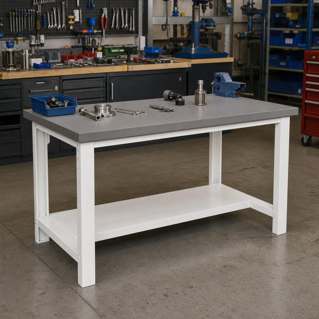 Heavy Duty Lino Worktop Workbench with Shelf 840x1500x900mm