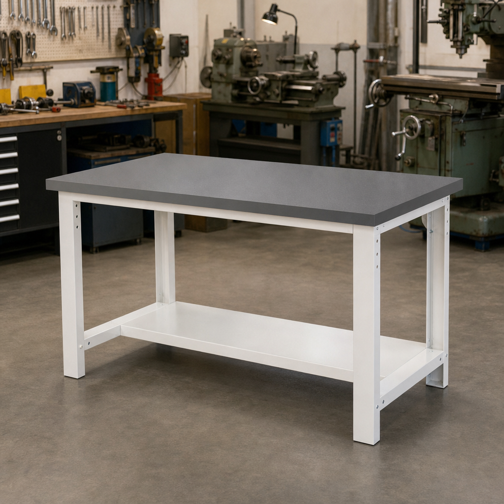 Heavy Duty Lino Worktop Workbench with Shelf 840x2000x900mm