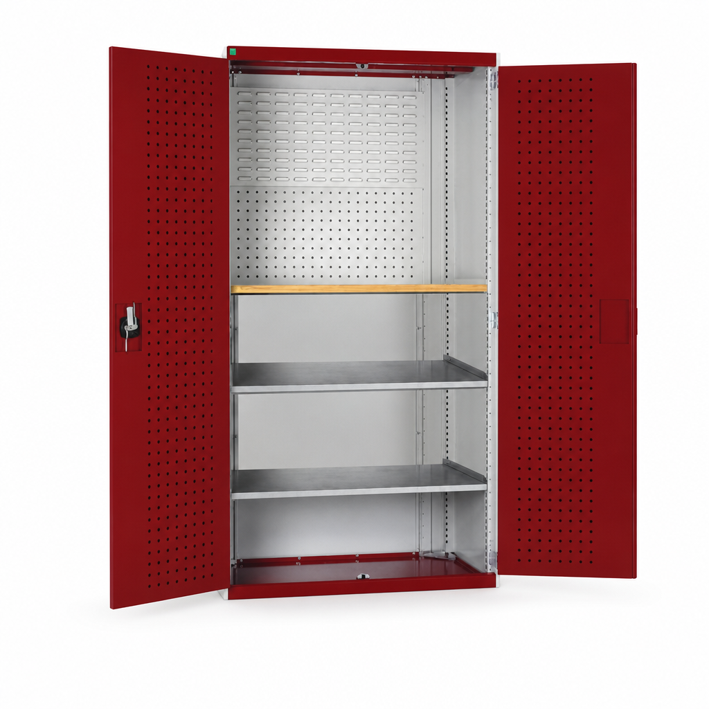 Heavy Duty Metal Tool Storage Cupboard with 2 Shelves