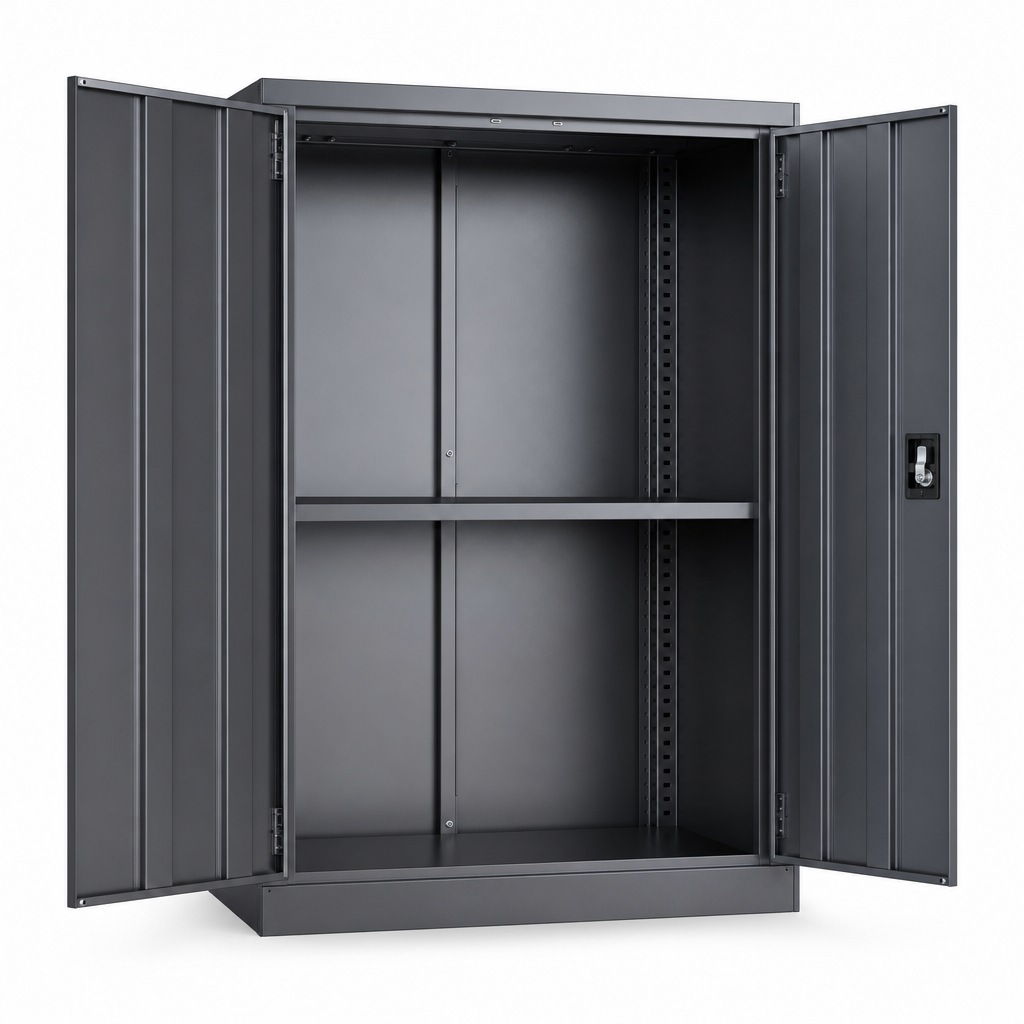 Heavy Duty Metal Tool Storage Cupboard with 2 Shelves