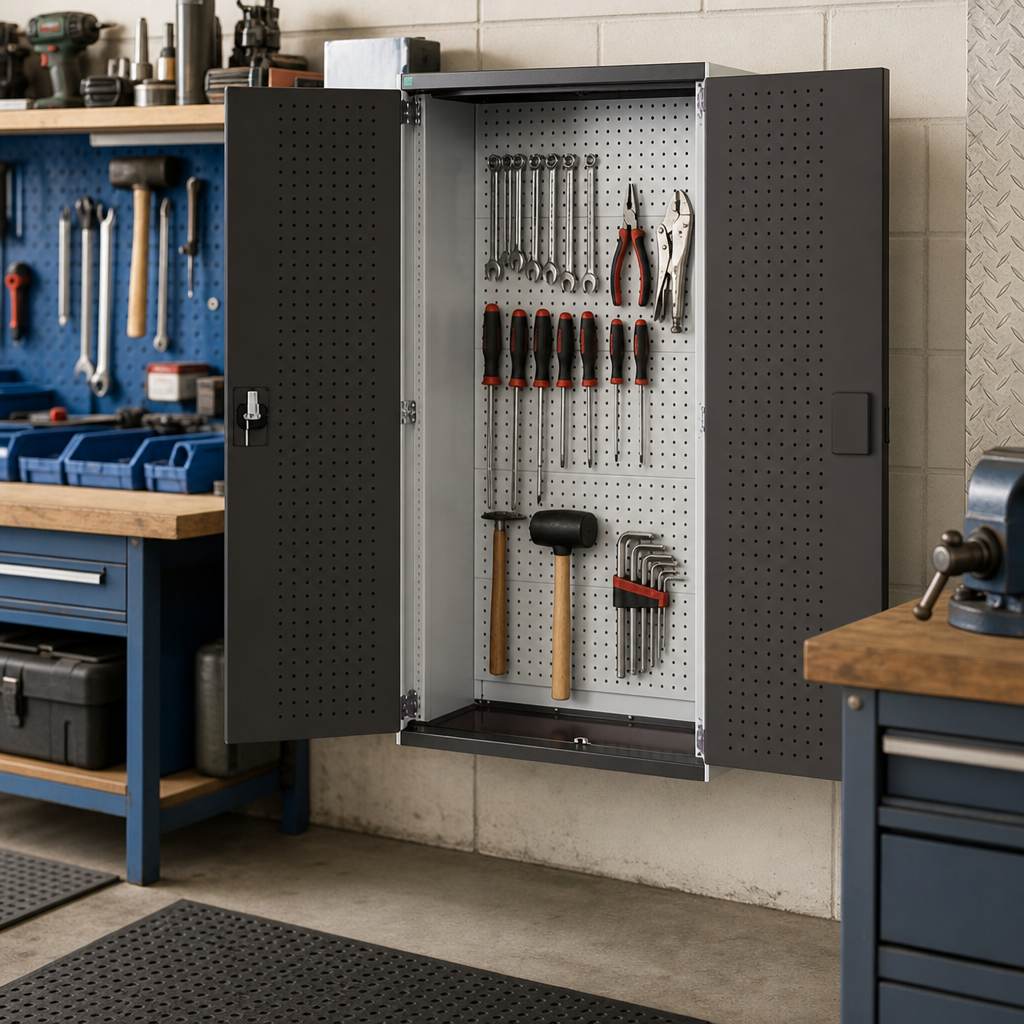 Heavy Duty Perforated Tool Storage Cupboard 1200x1050x650mm